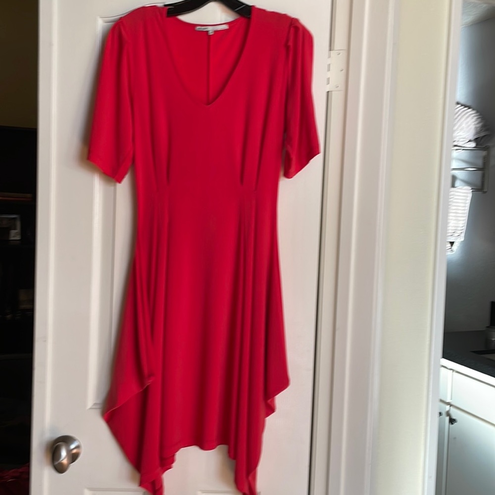 SUN LIGHT red dress made in France. Worn only once.  Small/ medium size
